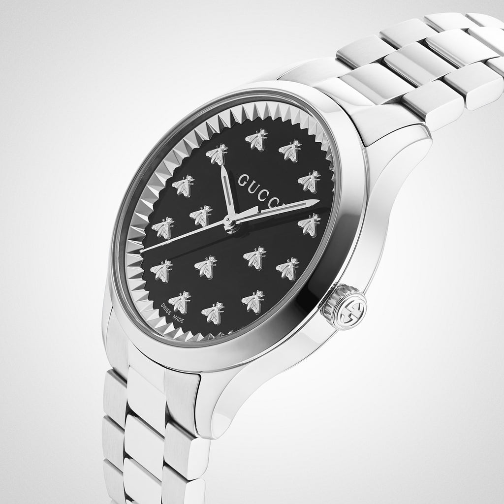 GUCCI YA1265034 - ELEGANT SOPHISTICATION WOMEN'S TIMEPIECE WITH BLACK DIAL & SILVER BRACELET-i-Watch-6