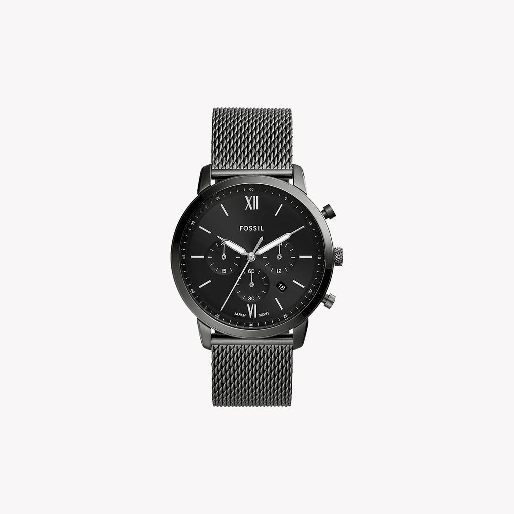 FOSSIL FS5699 SMOKE CLASSIC - ELEGANT MEN'S CHRONOGRAPH WATCH with Stainless Steel Band and Black Dial