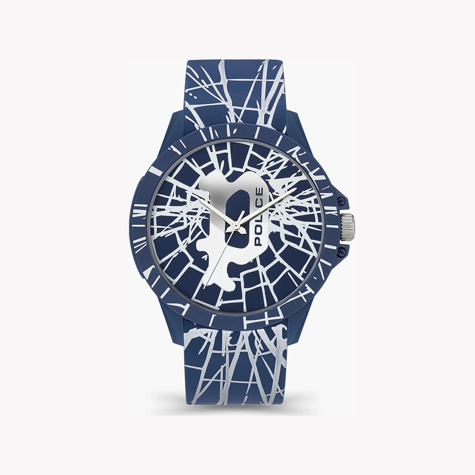 Police Men's Blue Stainless Steel Watch, Blue Rubber | Pewum2119561 by i-watch