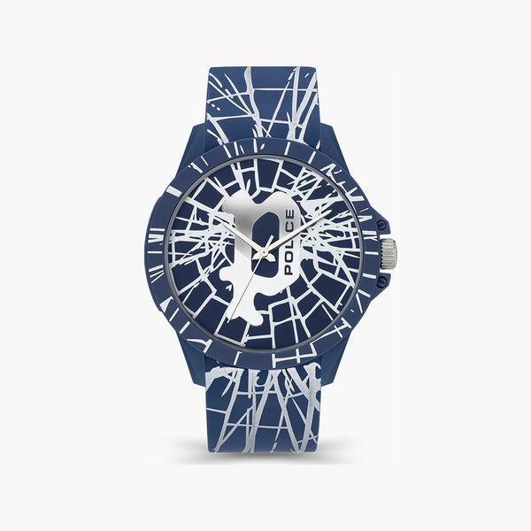 Police Men's Blue Stainless Steel Watch, Blue Rubber | Pewum2119561 by i-watch