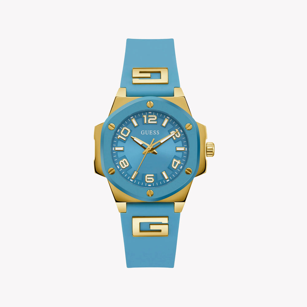 Bold Fusion Unisex Gold & Blue Silicone Watch | Gw0555l3 by i-watch