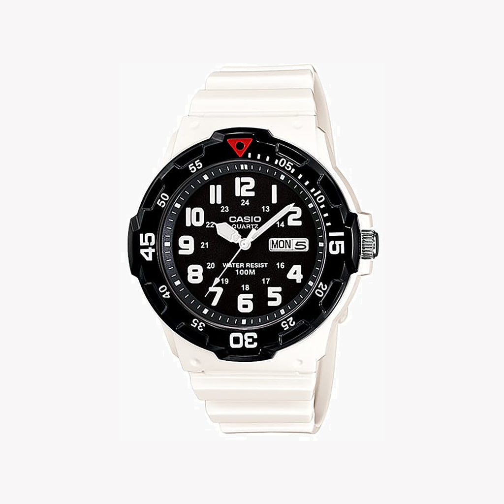 CASIO MRW-200HC-7BV ADVENTURER - SPORTY STYLE FOR EVERY MOMENT Men's Watch with bold black dial and durable white resin band