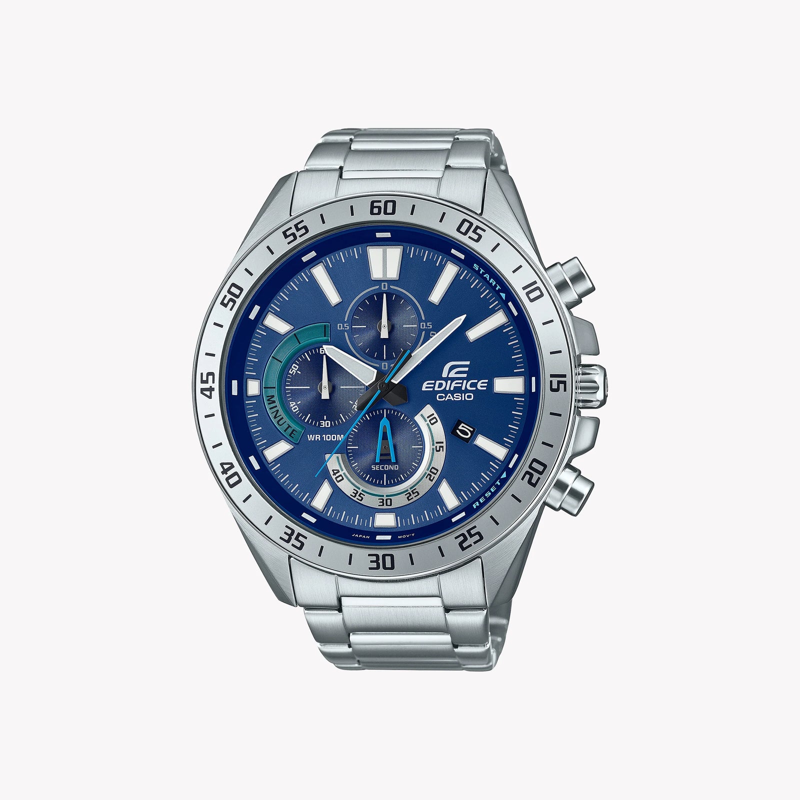 Casio Men's Silver Stainless Steel Watch, Blue Dial | Efv-620d-2avuef by i-watch