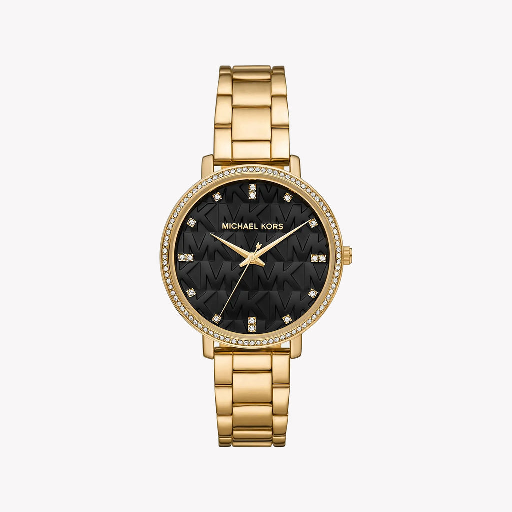 MICHAEL KORS MK4593 RADIANT SOPHISTICATION - LUXE GOLD WOMEN'S WATCH WITH BLACK DIAL