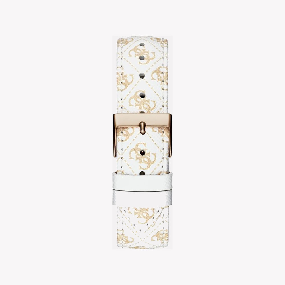 Guess Women's Gold Watch, White Leather Band | W1229l3 by i-watch