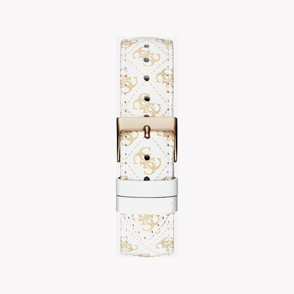 Guess Women's Gold Watch, White Leather Band | W1229l3 by i-watch