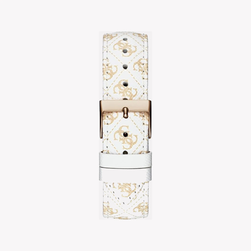 Guess Women's Gold Watch, White Leather Band | W1229l3 by i-watch