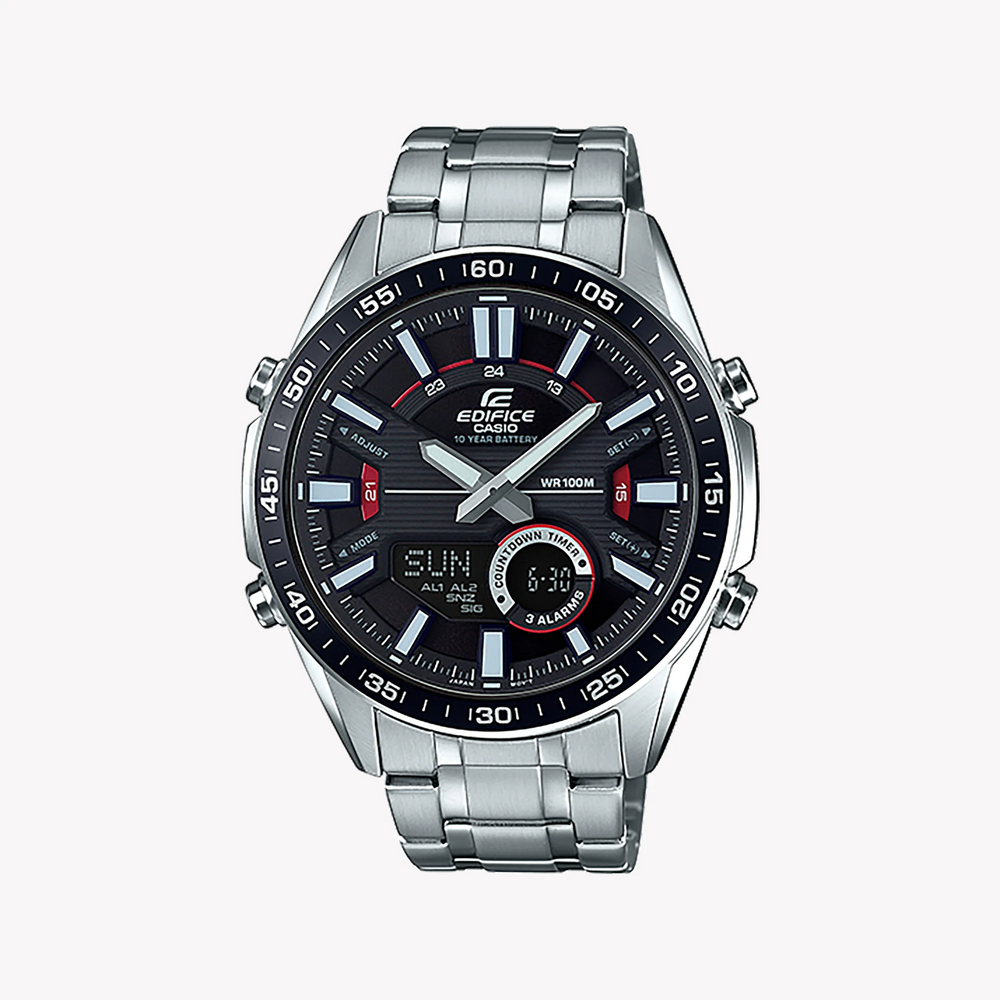 Casio Edifice Efv-C100d-1avdf - Sporty Elegance Men's Watch With Black Dial & Stainless Steel Band by i-watch