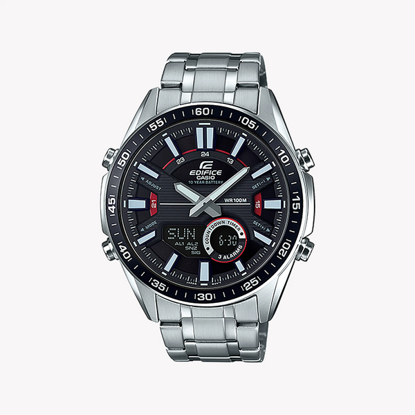 Casio Edifice Efv-C100d-1avdf - Sporty Elegance Men's Watch With Black Dial & Stainless Steel Band by i-watch