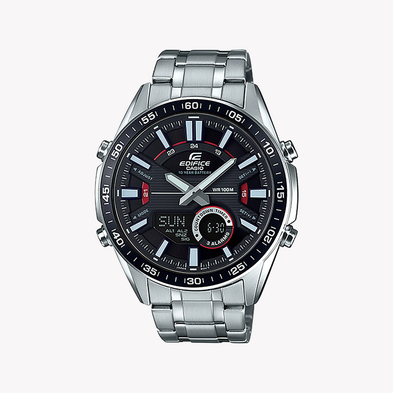 Casio Edifice Efv-C100d-1avdf - Sporty Elegance Men's Watch With Black Dial & Stainless Steel Band by i-watch
