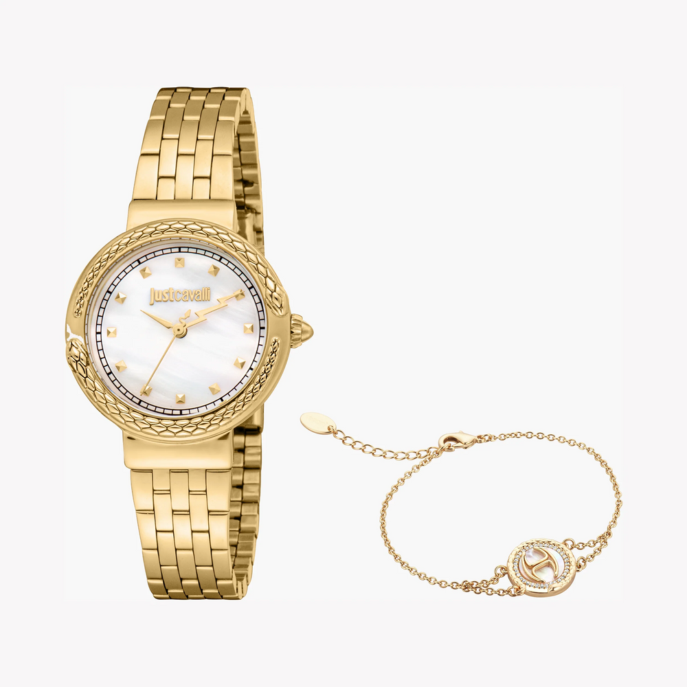Just Cavalli Women's Gold Watch, White Mother-Of-Pearl Dial | Jc1l311m0025 by i-watch