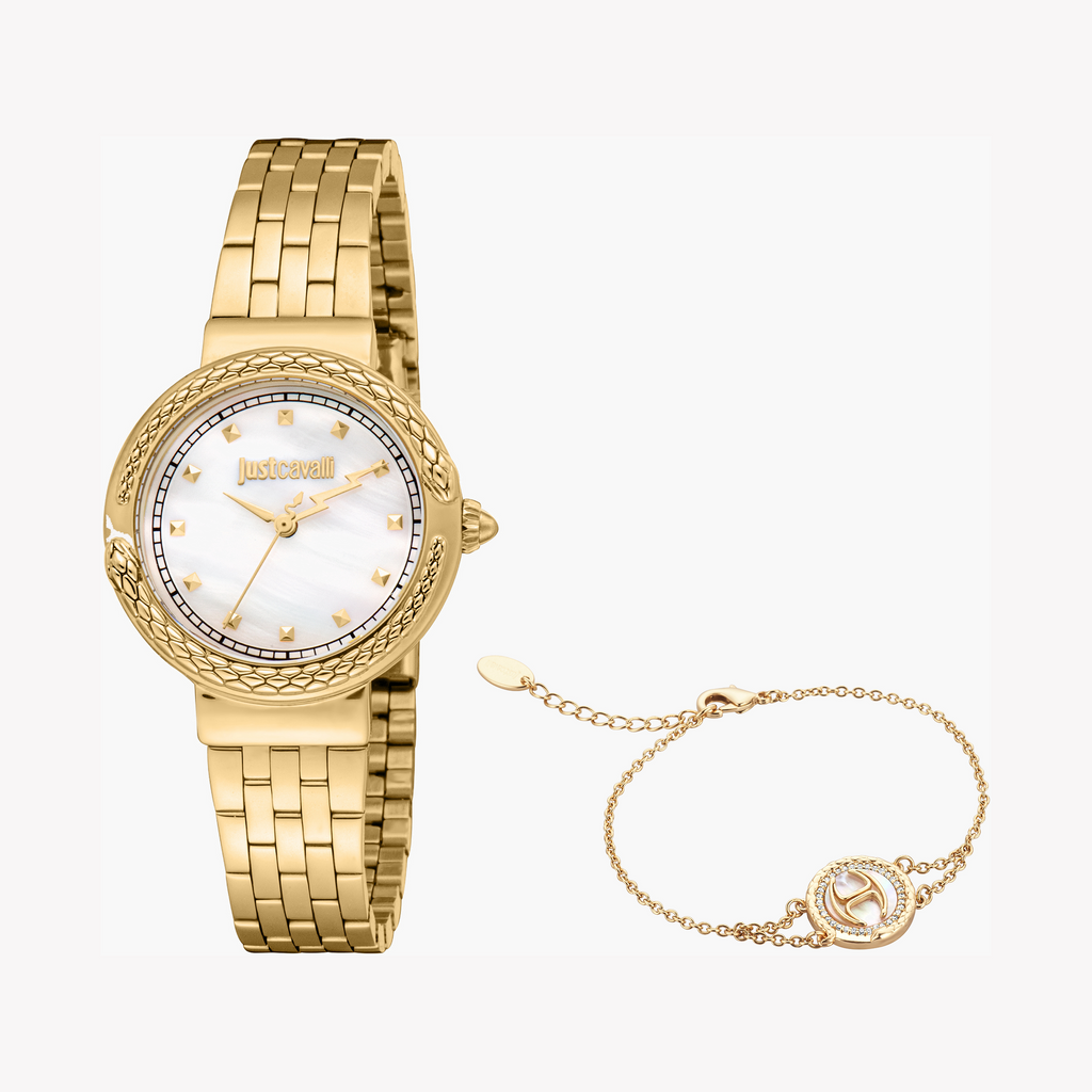JUST CAVALLI JC1L311M0025 - RADIANT ELEGANCE WOMEN'S WATCH WITH GOLD & WHITE MOTHER-OF-PEARL DIAL-i-Watch-4