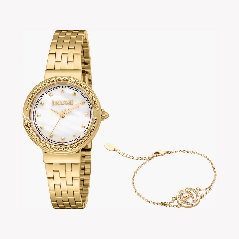 Just Cavalli Women's Gold Watch, White Mother-Of-Pearl Dial | Jc1l311m0025 by i-watch
