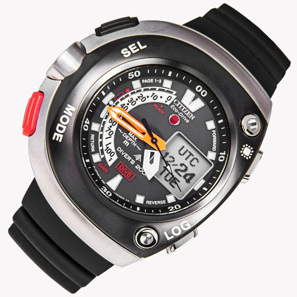 Citizen Jv0027-05e Dynamic Diver - Adventure-Ready Men's Watch With Eco-Drive & 20 Atm Water Resistance by i-watch