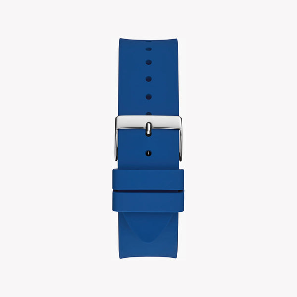 Guess Men's Silver Stainless Steel, Blue Silicone | Gw0726g1 by i-watch