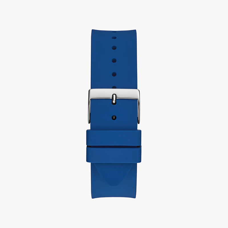 Guess Men's Silver Stainless Steel, Blue Silicone | Gw0726g1 by i-watch