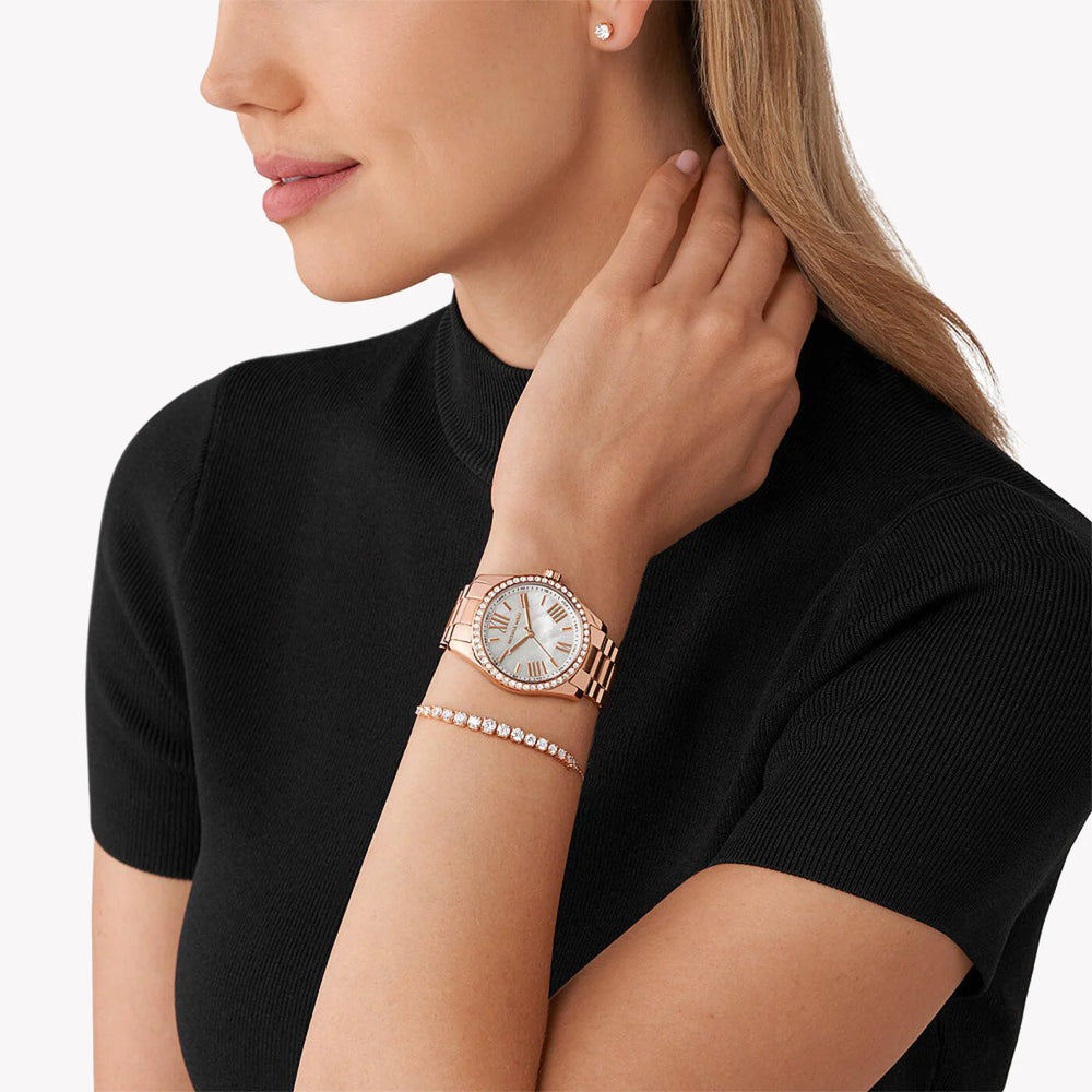 Michael Kors Women's Rose Gold Watch, White Dial | Mk1088set by i-watch