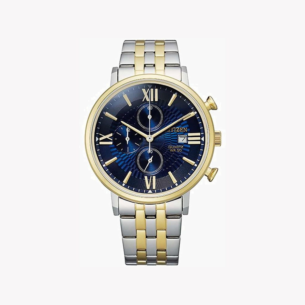 CITIZEN AN3616-75L STYLISH PRECISION - MEN'S CHRONOGRAPH WATCH WITH BLUE DIAL & STAINLESS STEEL BAND-i-Watch-4