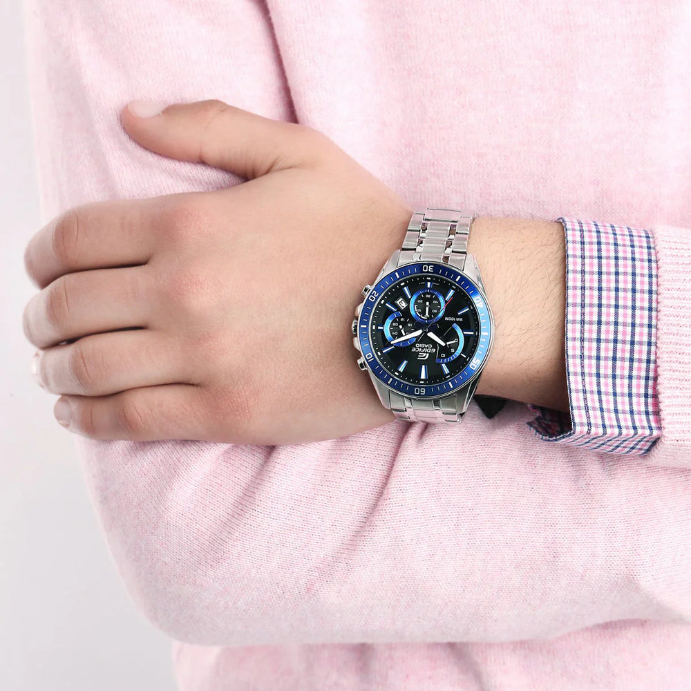 Timeless Elegance Men's Stainless Steel Watch, Black Dial | Skuefr-552d-1a2vuef by i-watch