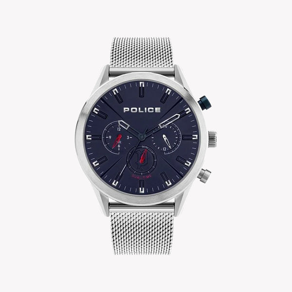 Police Men's Silver Stainless Steel Watch, Black Dial | P16021js03mm by i-watch