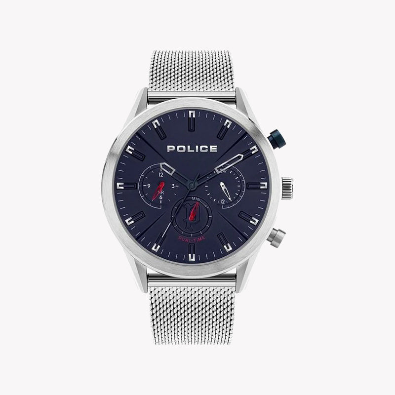 Police Men's Silver Stainless Steel Watch, Black Dial | P16021js03mm by i-watch