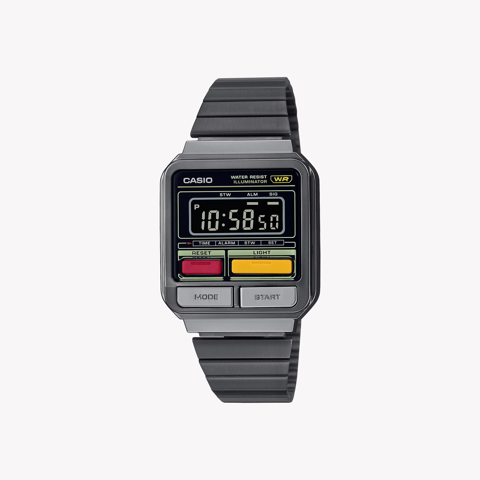 Casio Men's Chrome Plated Resin, Black Dial | A120wegg-1b by i-watch
