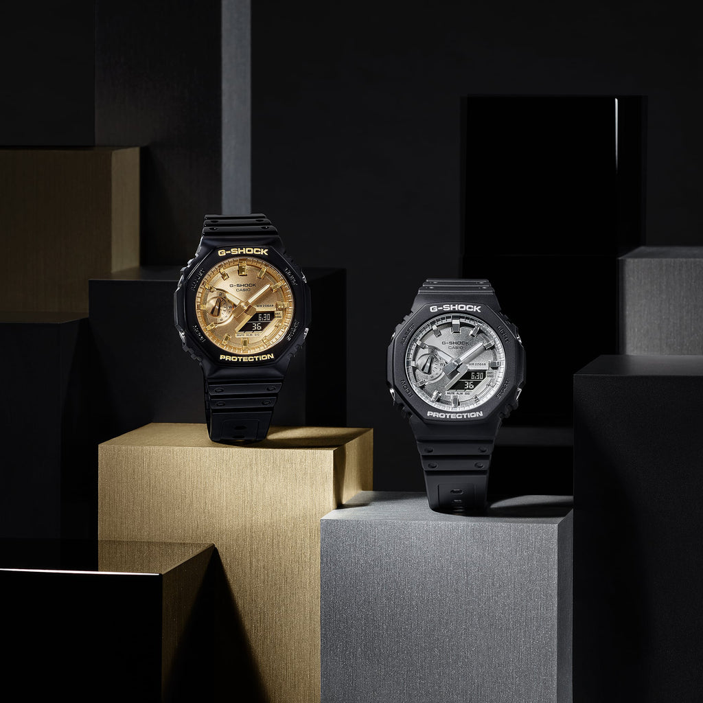 ساعة CASIO G-SHOCK GA-2100GB-1ADR OAK COMPACT - المتانة الحضرية تلتقي بالأسلوب الرياضي للرجال