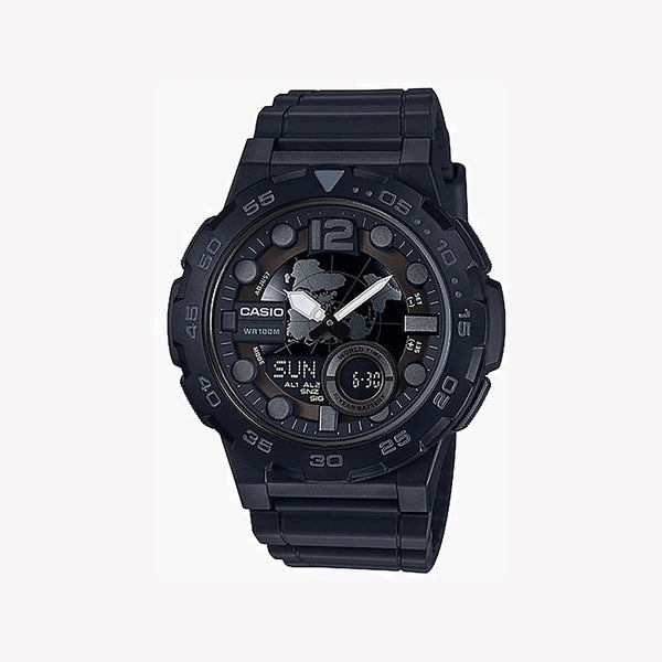 Casio Aeq-100w-1bvdf Bold Adventure - Men's Sporty Black Resin Watch With Multifunctional Features by i-watch