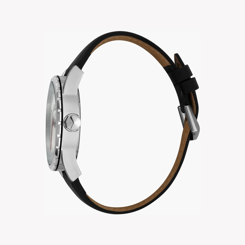 Just Cavalli Men's Silver Dial Watch, Black Leather Band | Jc1g082l0515 by i-watch