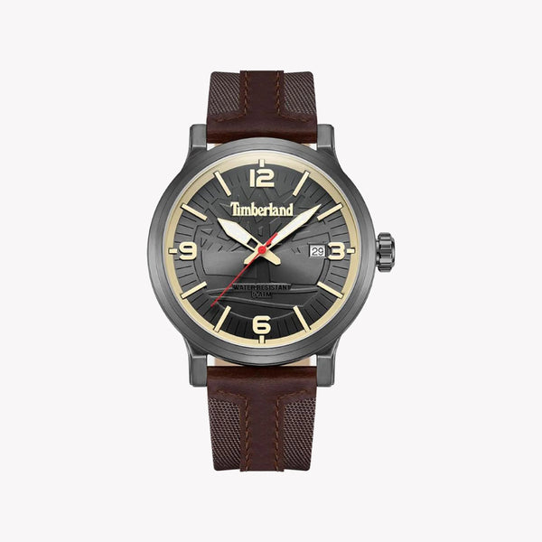Timberland Men's Gray Stainless Steel Watch, Brown Leather | Tdwgn0029104 by i-watch