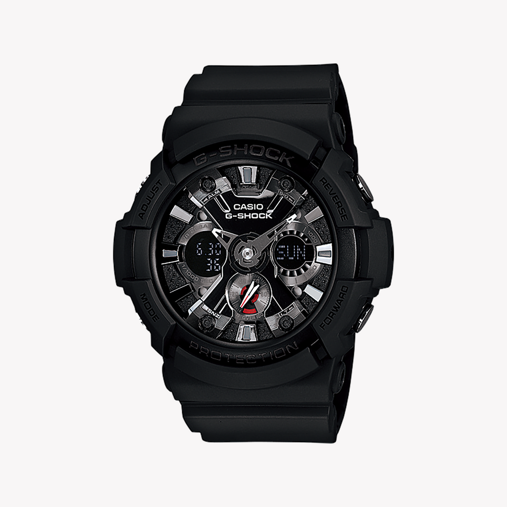 CASIO G-SHOCK GA-201-1A - BOLD BLACK ADVENTURER MEN'S WATCH with Durable Resin Band & Dynamic Features