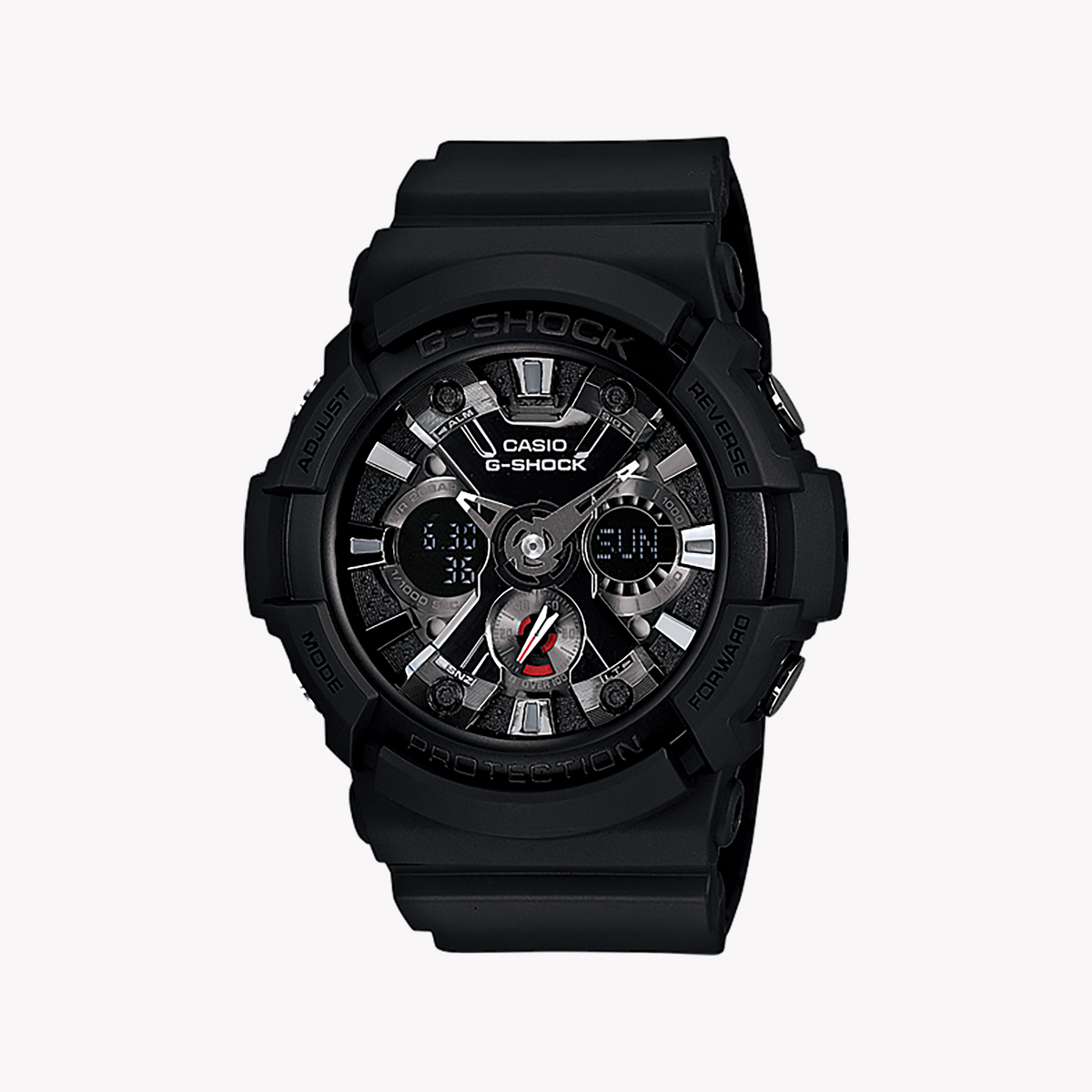 CASIO G-SHOCK GA-201-1A - BOLD BLACK ADVENTURER MEN'S WATCH with Durable Resin Band & Dynamic Features