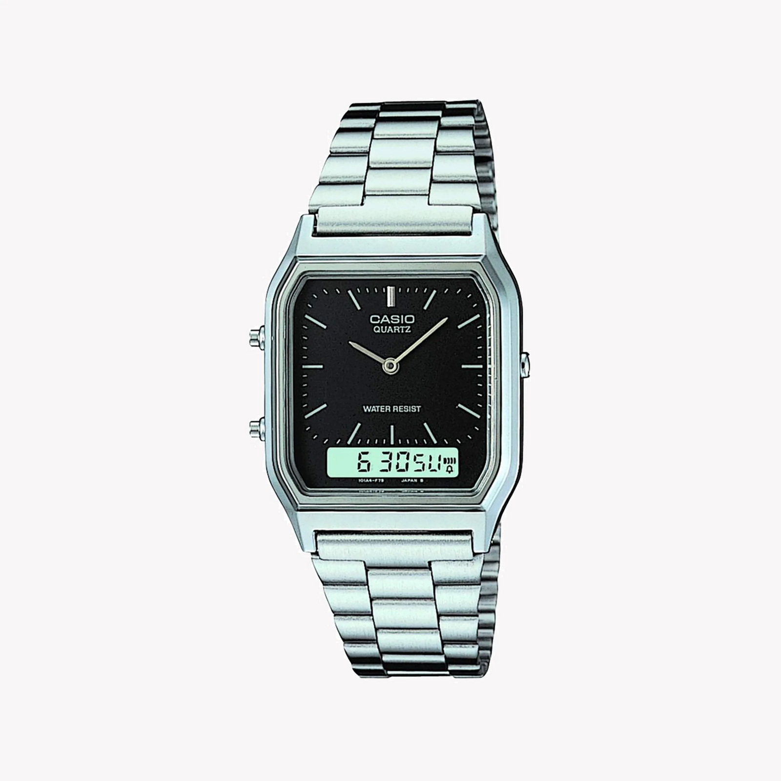 Casio Men's Silver Resin Watch, Black Dial | Aq-230a-1dmqyes by i-watch