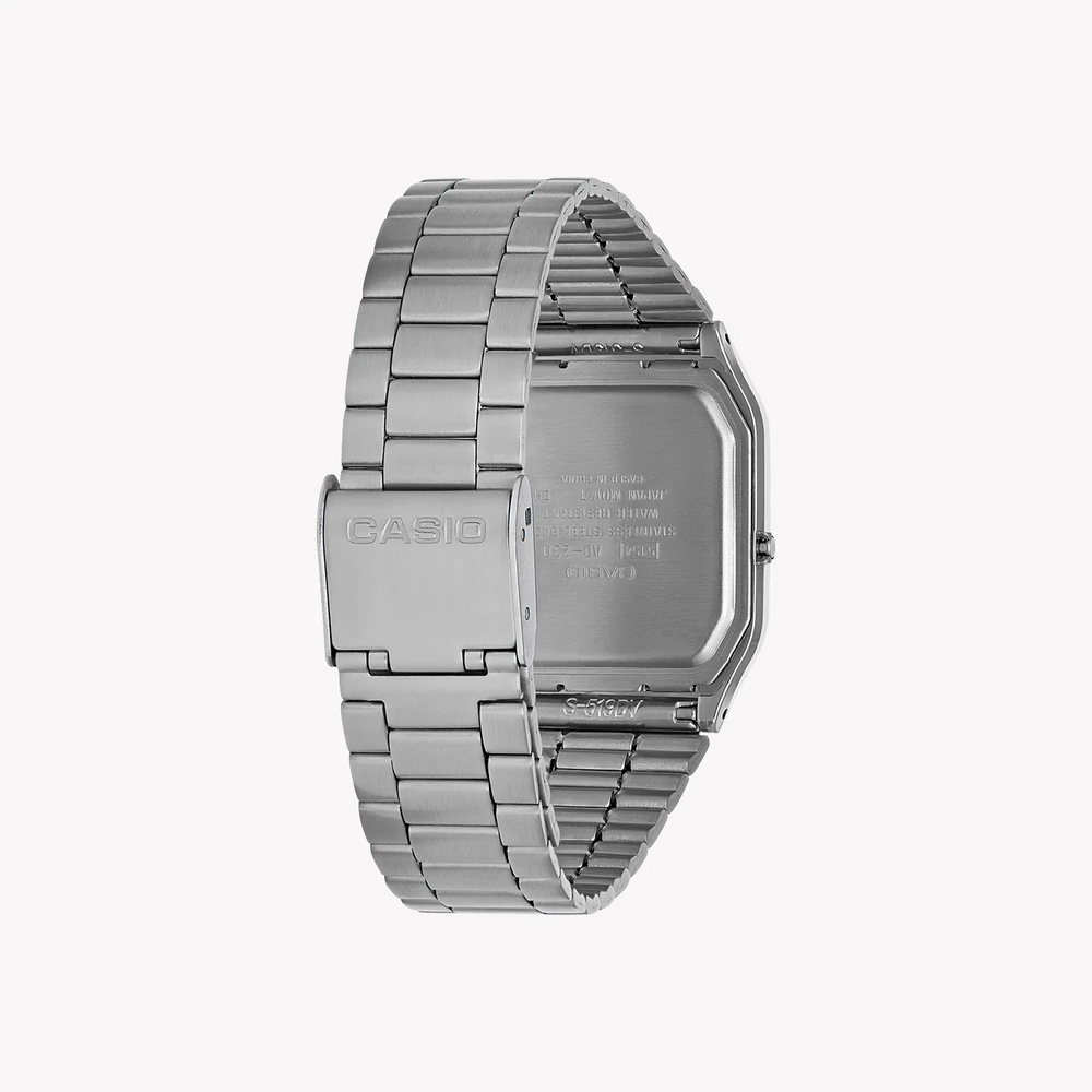 Casio Men's Silver Resin Watch, Black Dial | Aq-230a-1dmqyes by i-watch