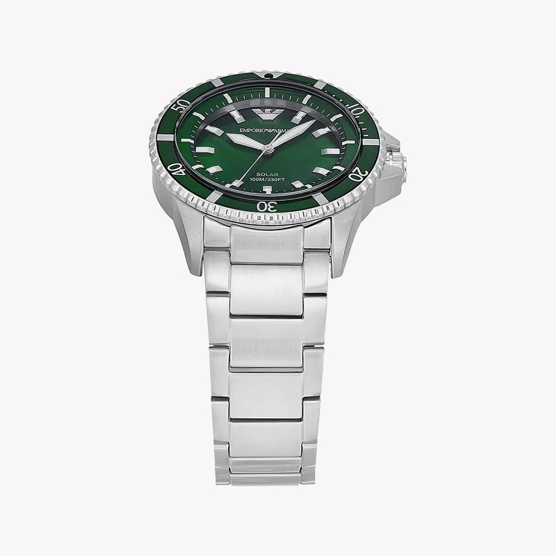 Emporio Armani World Explorer Solar-Powered Three-Hand Stainless Steel Watch AR11698