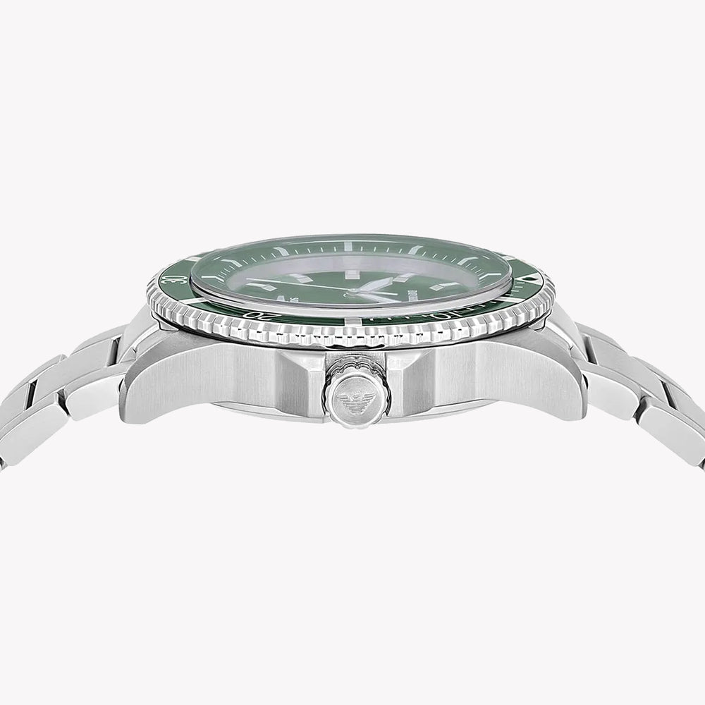 Emporio Armani World Explorer Solar-Powered Three-Hand Stainless Steel Watch AR11698