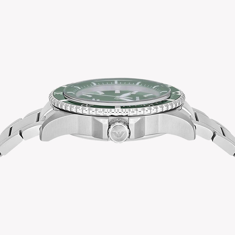 Emporio Armani World Explorer Solar-Powered Three-Hand Stainless Steel Watch AR11698