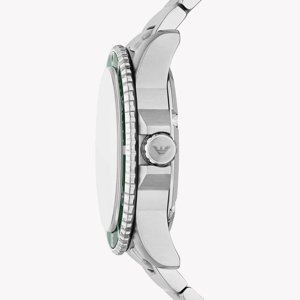 Emporio Armani World Explorer Solar-Powered Three-Hand Stainless Steel Watch AR11698