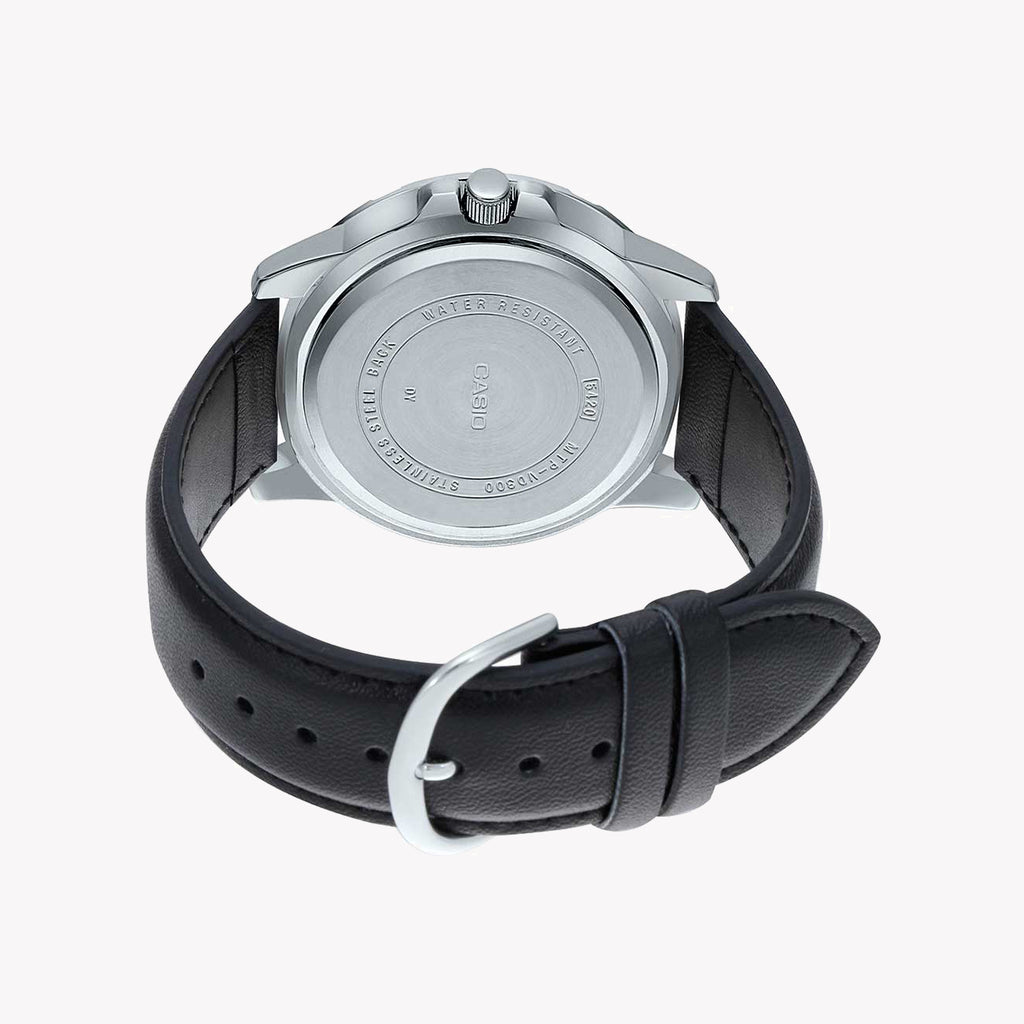 CASIO MTP-VD300L-7EUDF - SPORTY ELEGANCE MEN'S WATCH WITH LEATHER BAND AND CLASSIC WHITE DIAL-i-Watch-2