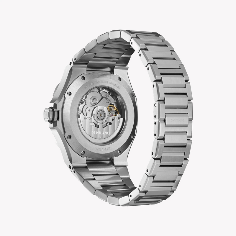 D1 MILANO Men's Silver Stainless Steel Watch, Black Dial | D1-SKBJ10 by i-watch