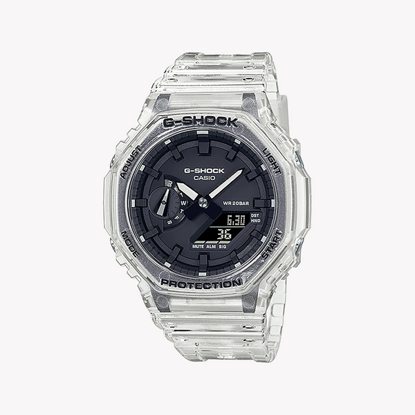 G-Shock Men's White Resin Watch, Transparent Case | Ga-2100ske-7adr by i-watch