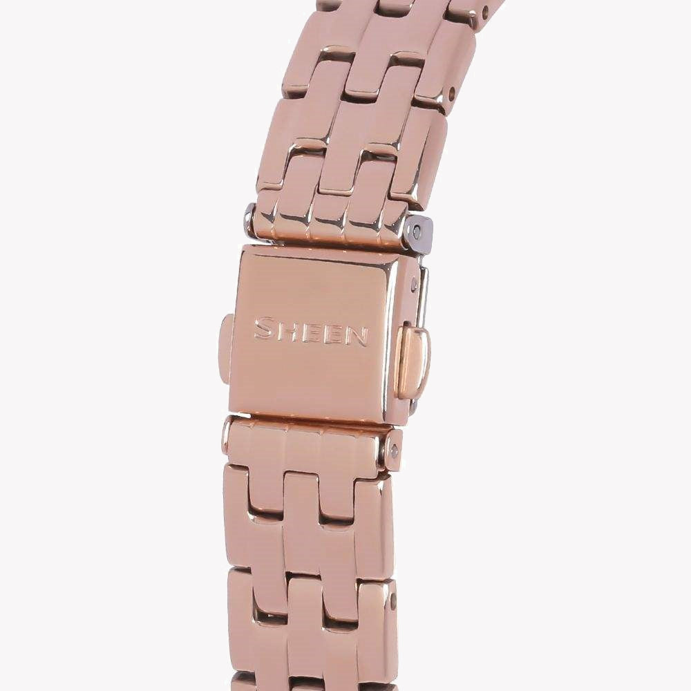 CASIO SHE-3062PG-7AUDF - SPORTY ELEGANCE WOMEN'S WATCH WITH ROSE GOLD & WHITE DIAL