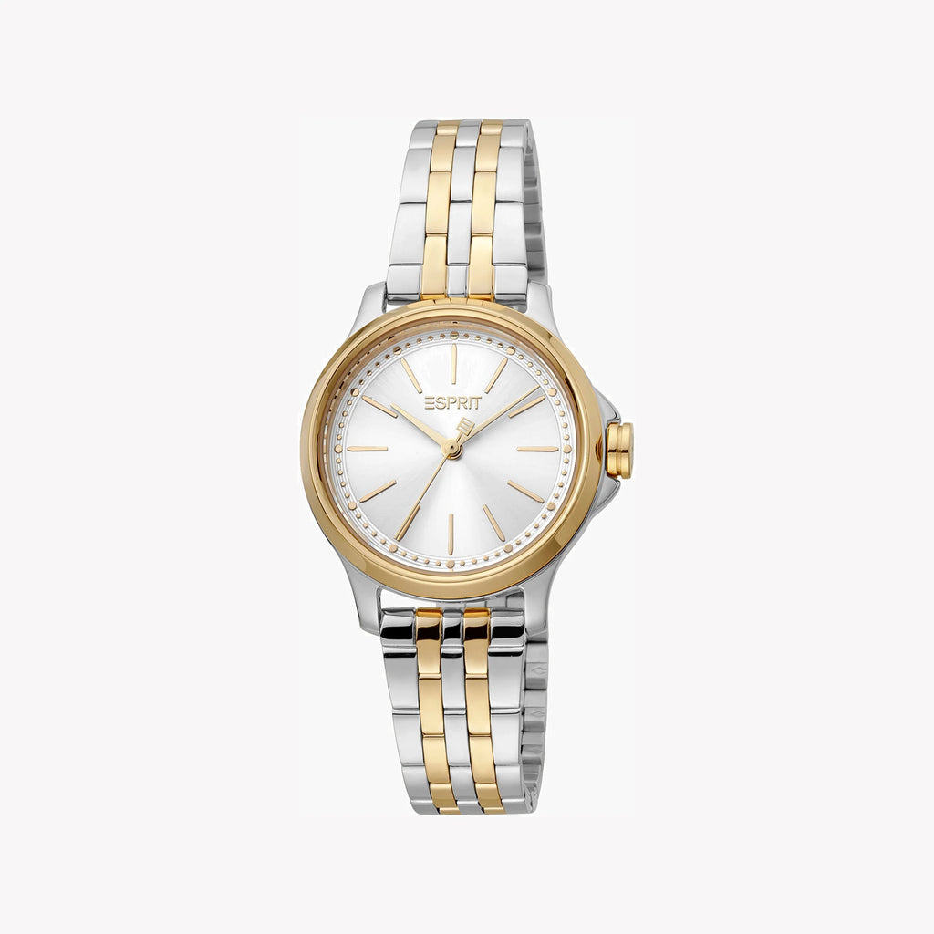 ESPRIT Women's Watch with Silver Stainless Steel Case and Silver & Gold Stainless Steel Band-i-Watch-2