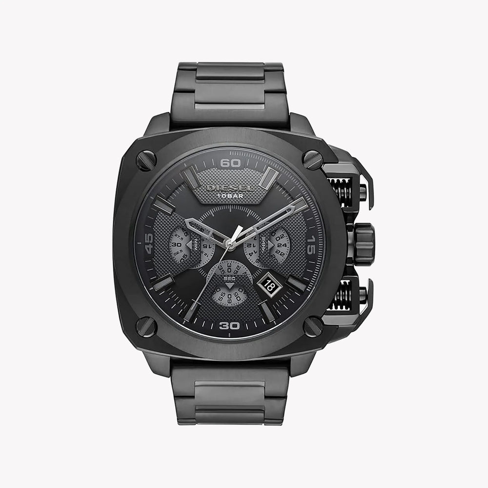 Diesel Men's Black Stainless Steel Watch, Black Dial | Dz7449 by i-watch