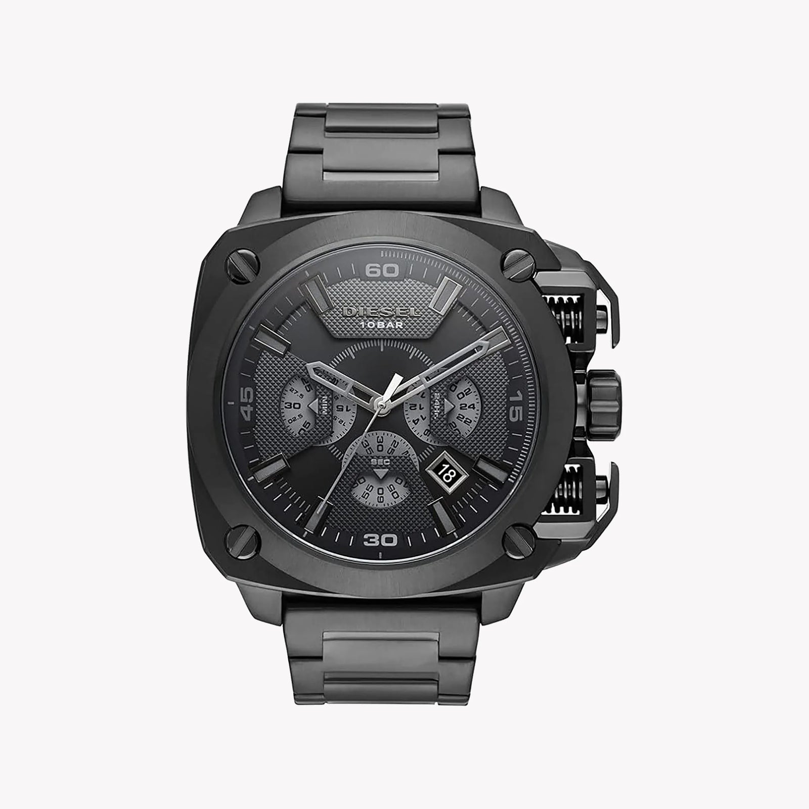 Diesel Men's Black Stainless Steel Watch, Black Dial | Dz7449 by i-watch
