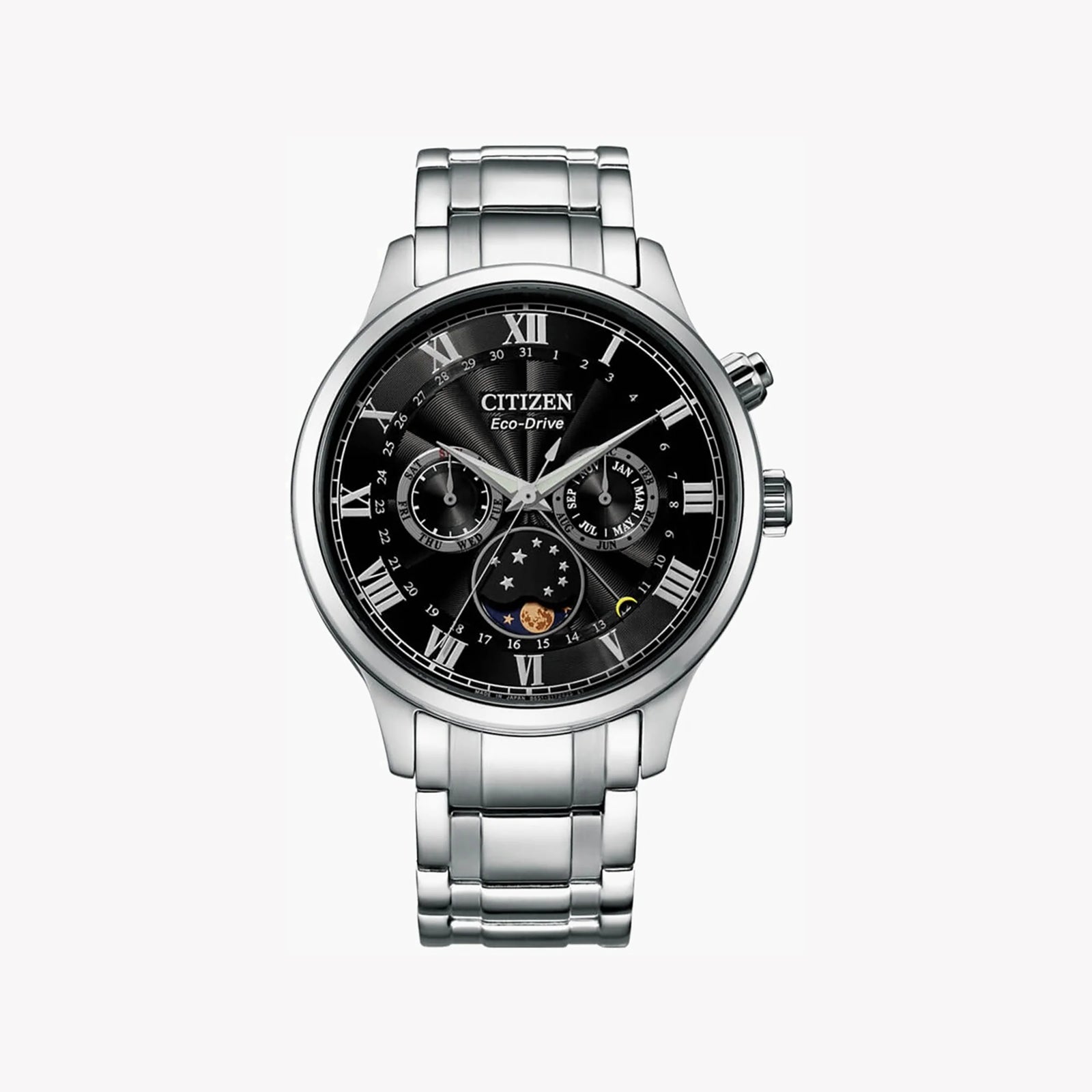 Citizen Ap1050-81e Elegance - Eco-Drive Mens Watch With Silver Case & Black Dial by i-watch