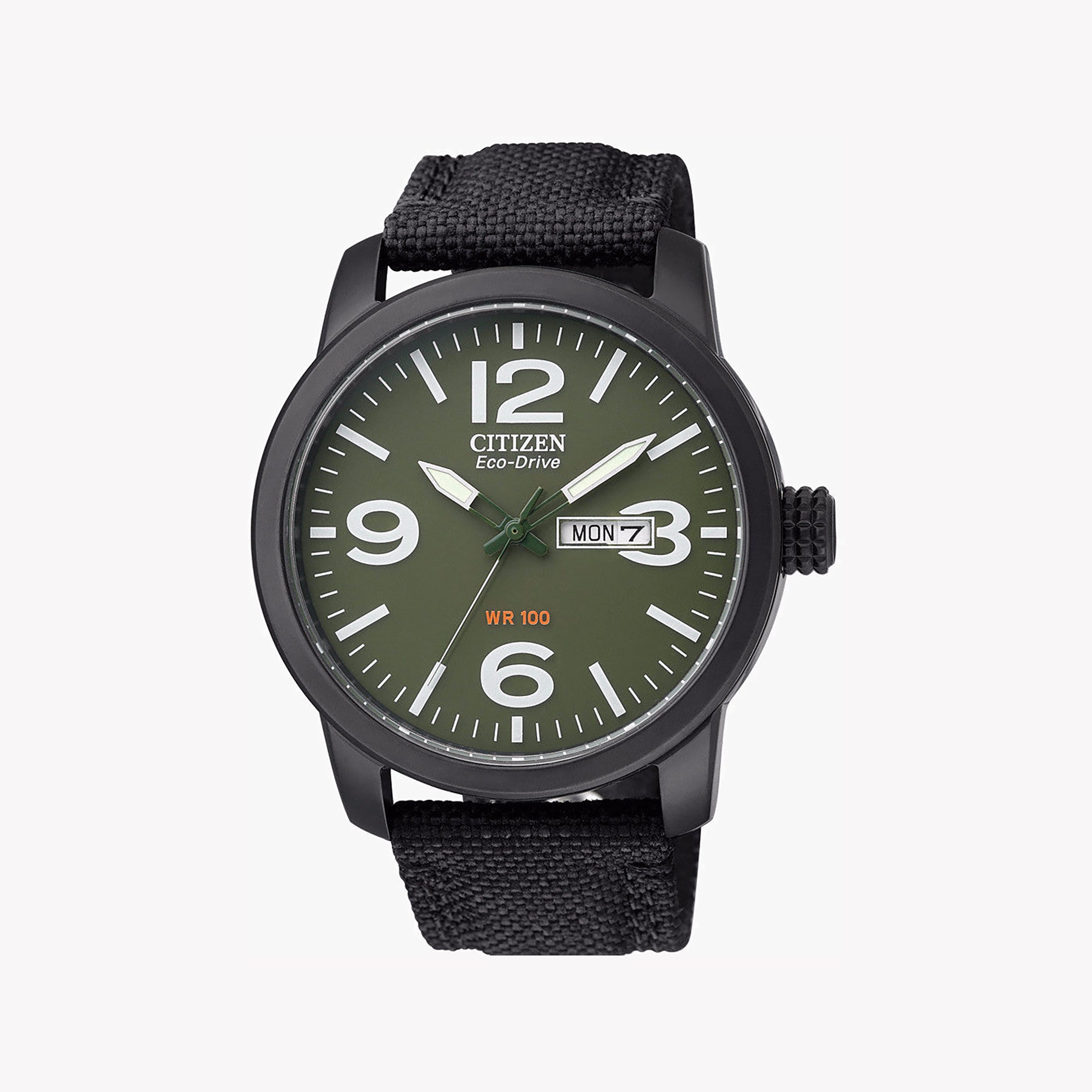 CITIZEN BM8475-00X MODERN COMMANDER - ECO-DRIVE BLACK & GREEN MEN'S WATCH