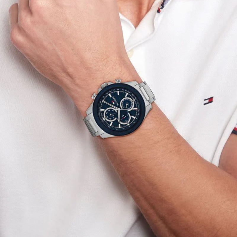 TOMMY HILFIGER 1687491 BOLD CLASSIC - MEN'S STAINLESS STEEL WATCH with BLUE DIAL & COMFORT FIT-i-Watch-4