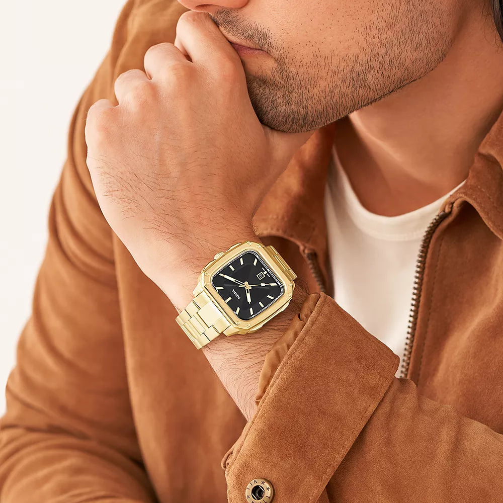 FOSSIL FS5932 GOLD CLASSIC - TIMELESS ELEGANCE MEN'S WATCH with Black Dial & Stainless Steel Band-i-Watch-4