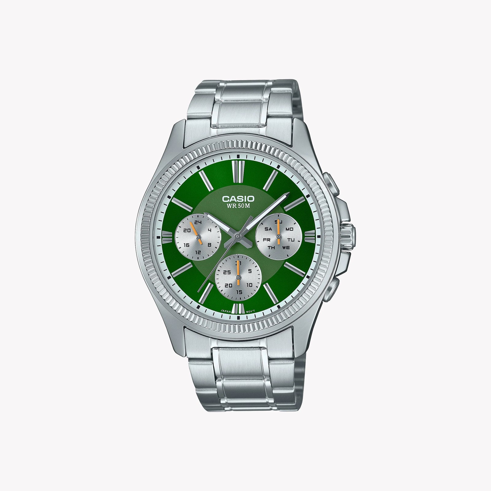 Timeless Elegance Men's Stainless Steel, Green Dial | Mtp-1375pd-3avef by i-watch